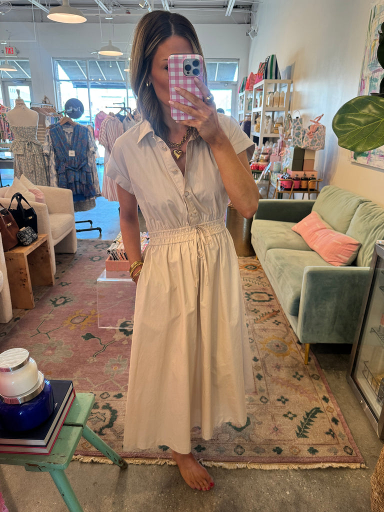 Khaki midi dress