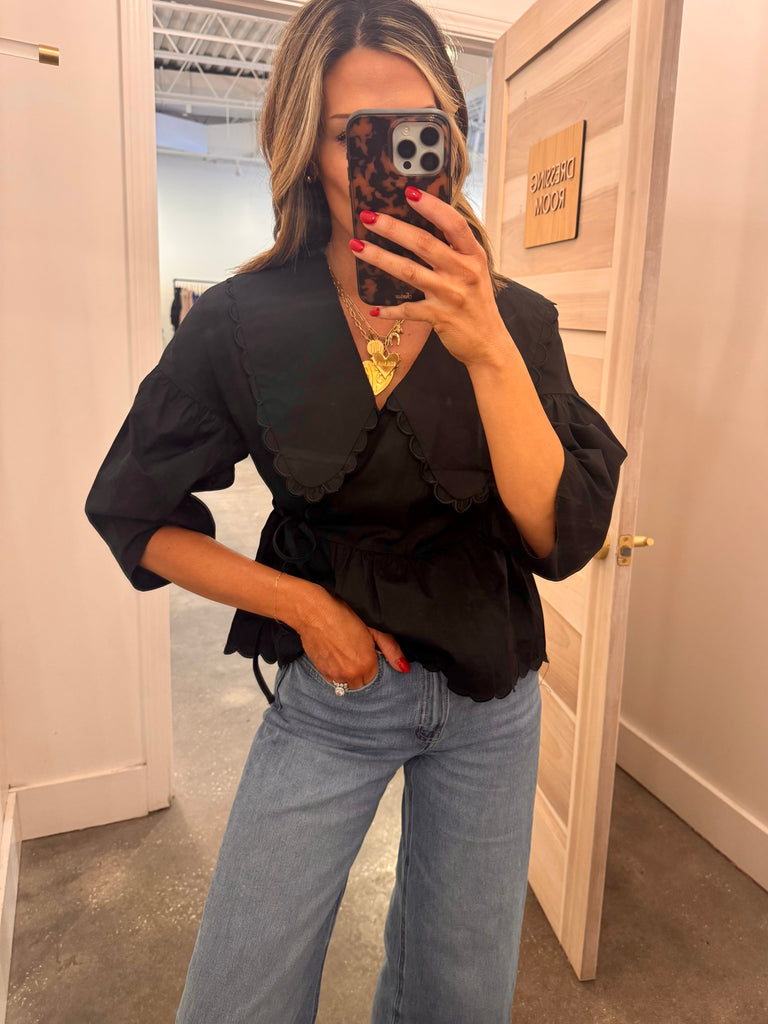 Wrapped Front collared top