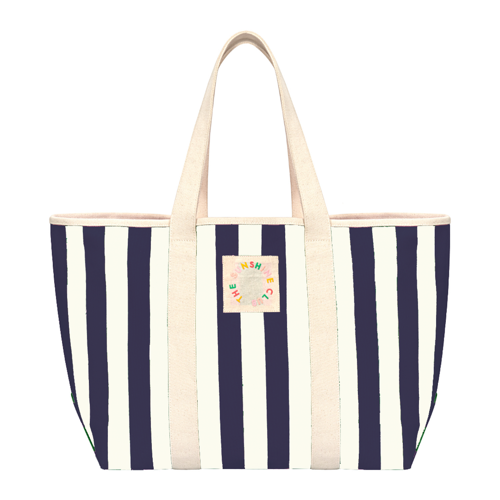 Navy Stripe Canvas Tote