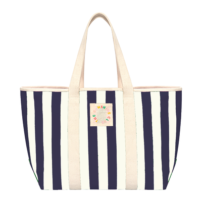 Navy Stripe Canvas Tote