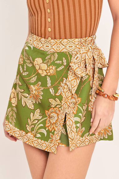 green floral skort