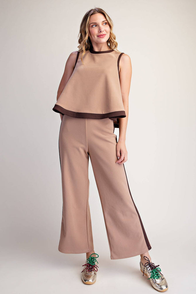 Contrast Swing Knit Pullover Top