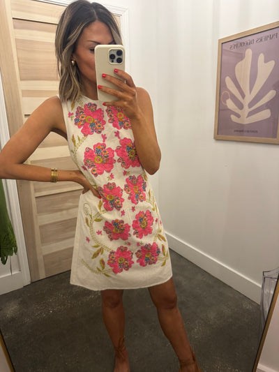 Sleeveless Floral Pattern Dress