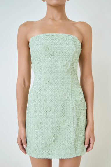 Floral strapless mini dress