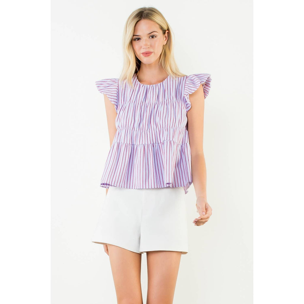 Alix purple stripe top