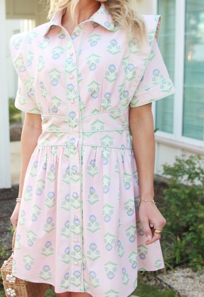 Pink floral dress