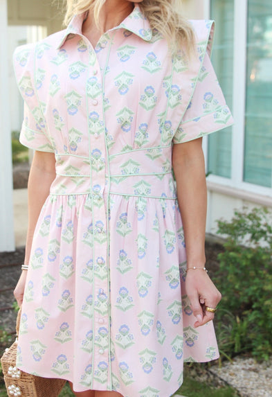 Pink floral dress