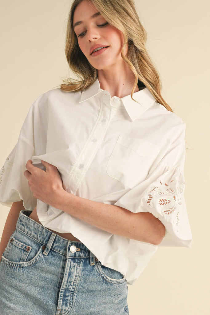 Tyra cutout sleeve detail top