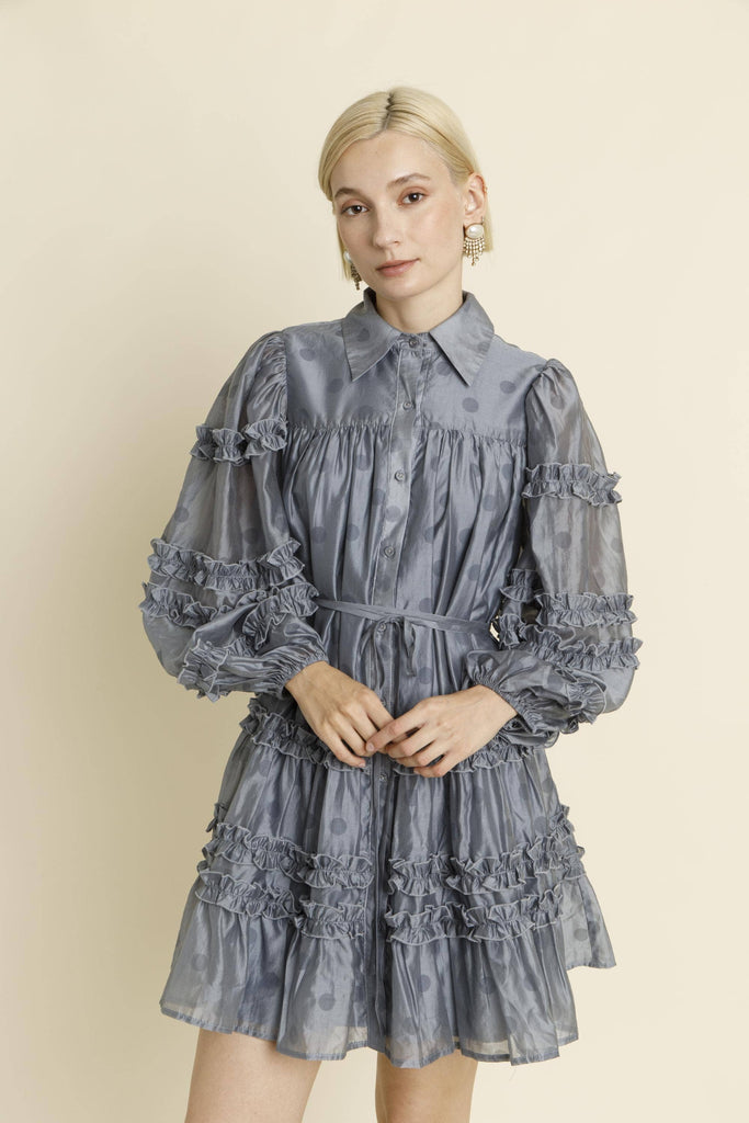 FIORI RUFFLE DETAIL DRESS