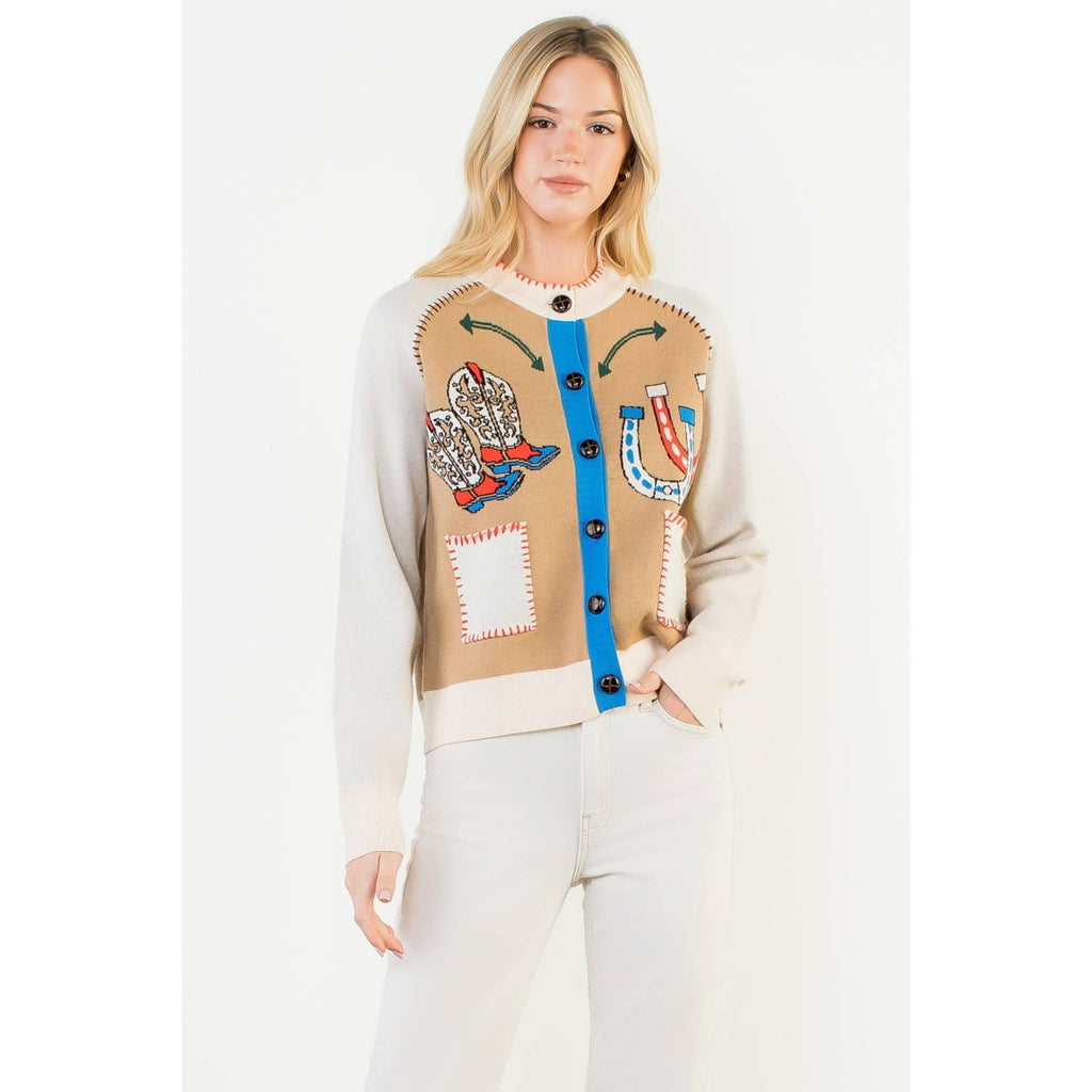 Western embroidered cardi