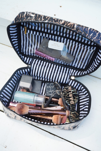 Makeup leopard Open Top Bag