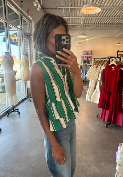 Frankie peplum stripe top