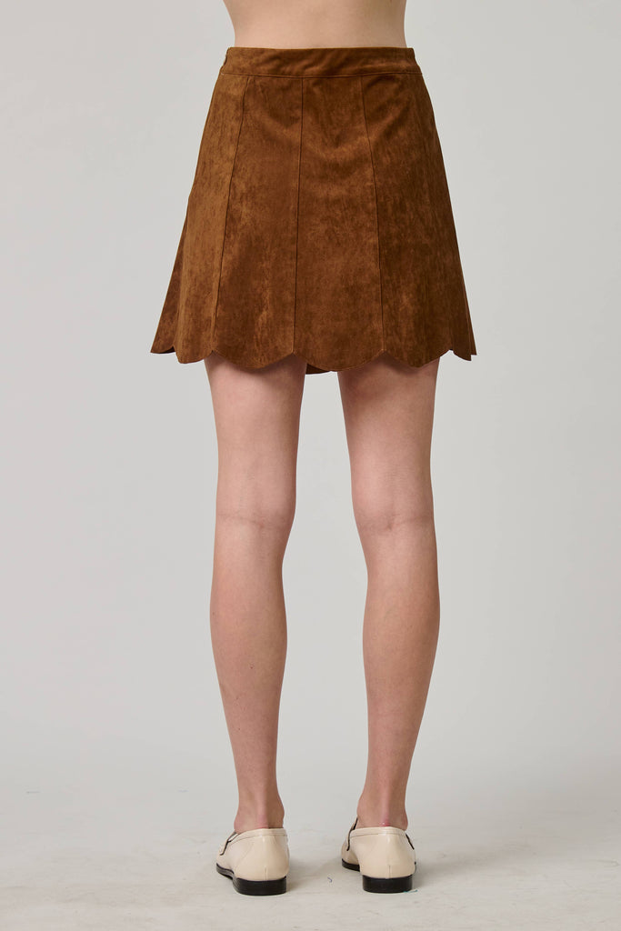 Sienna Scallop Suede Skirt