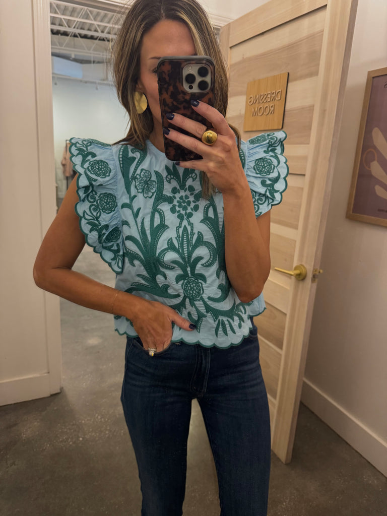 Laurie embroidered top