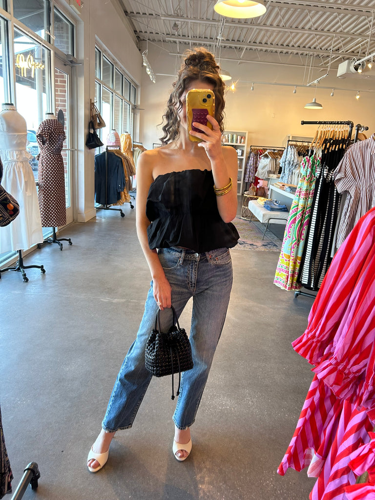 Strapless bubble top