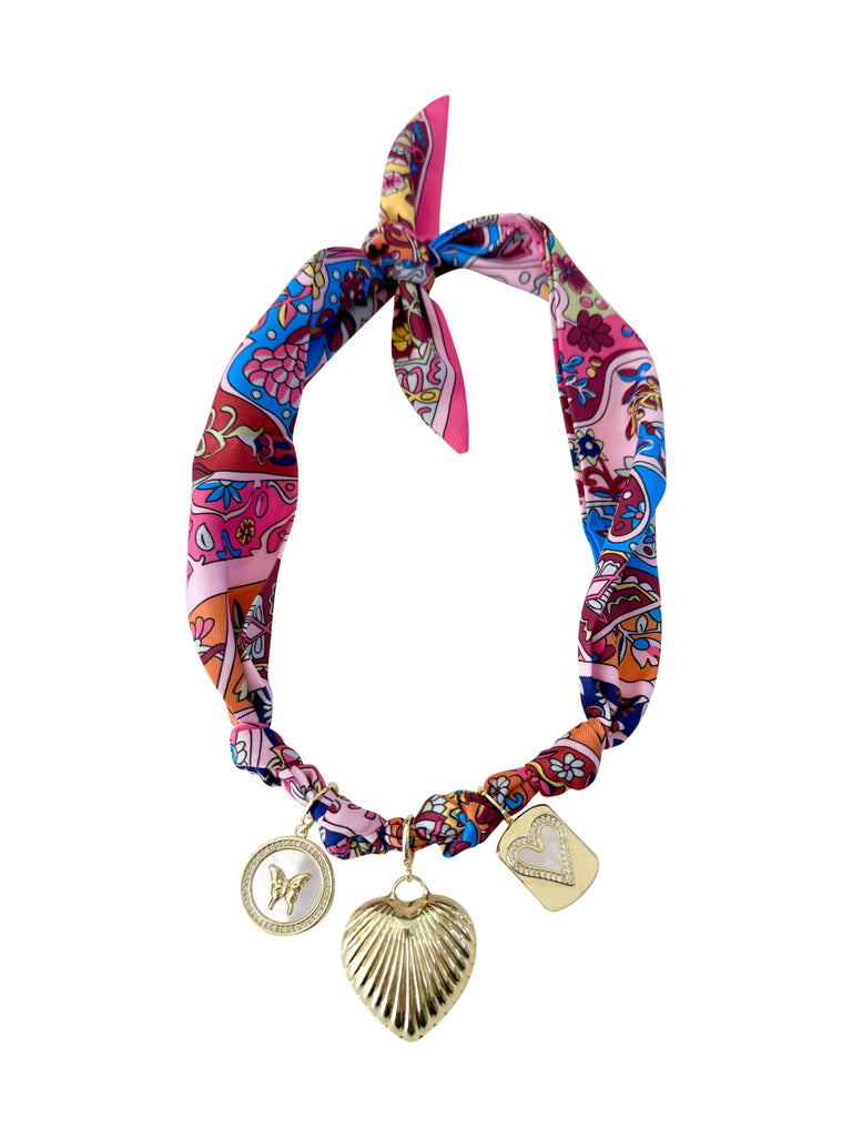 Bethany Multi Charm Scarf Necklace