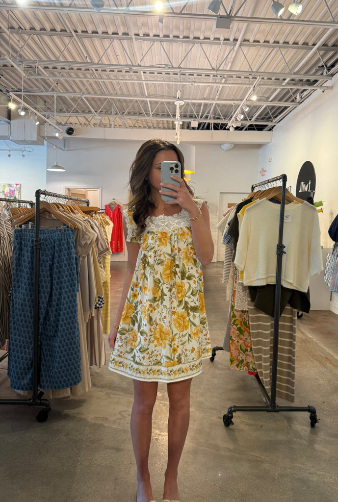 Ang square neck floral dress