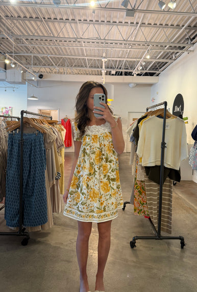 Ang square neck floral dress