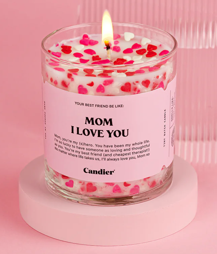 Mom, Love you Hand-Poured Soy Jar Filled Candle Home Decor