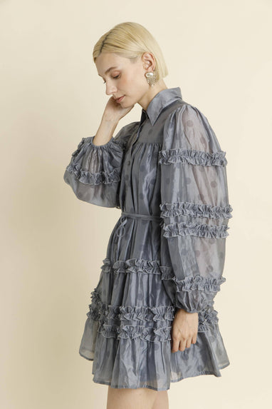 FIORI RUFFLE DETAIL DRESS
