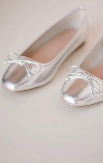Jackie ballet flats silver