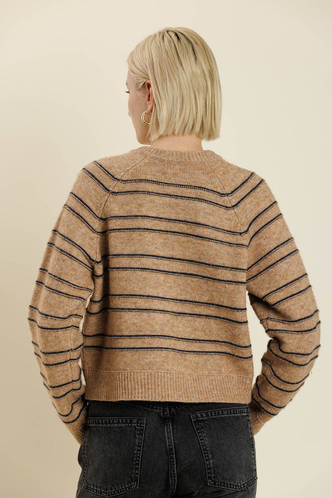 Camel striped cardigan