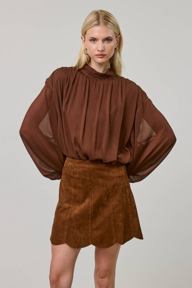 Sienna Scallop Suede Skirt