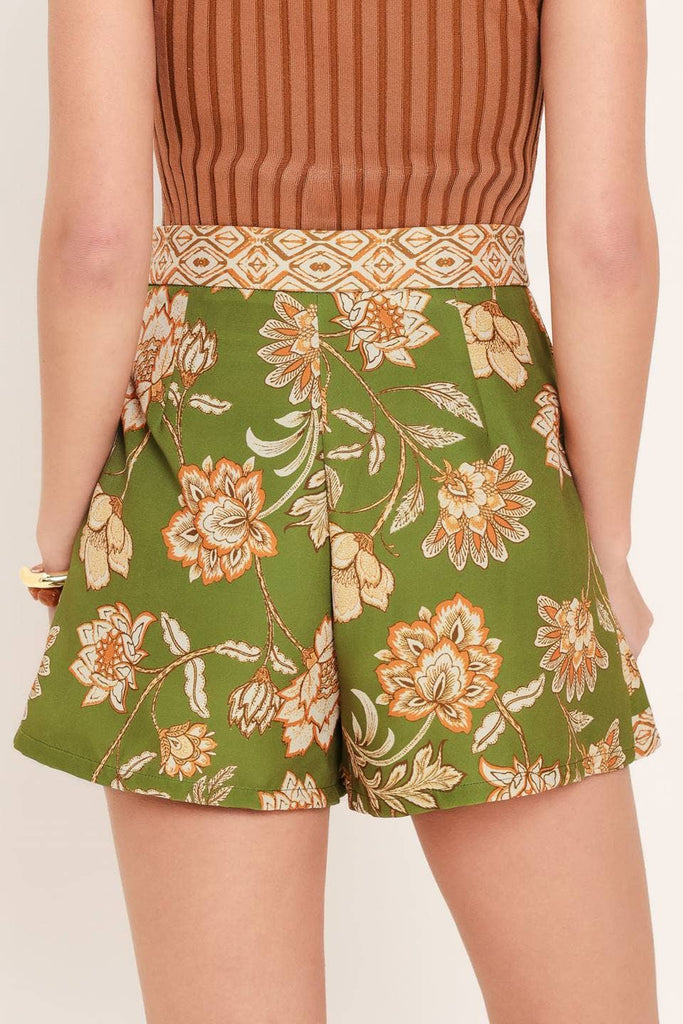 green floral skort