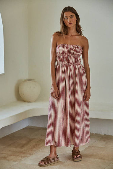 Bettie stripe strapless dress