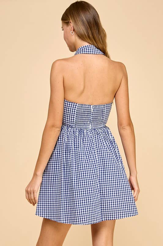 Gingham Halter Dress