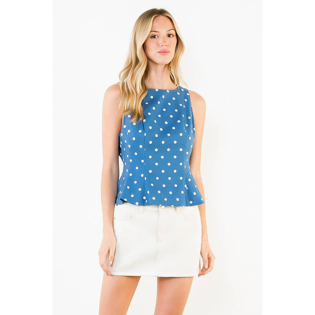 Polka Dot peplum Top