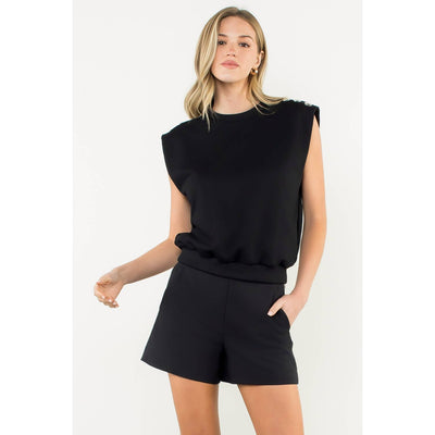 Adeline button shoulder top