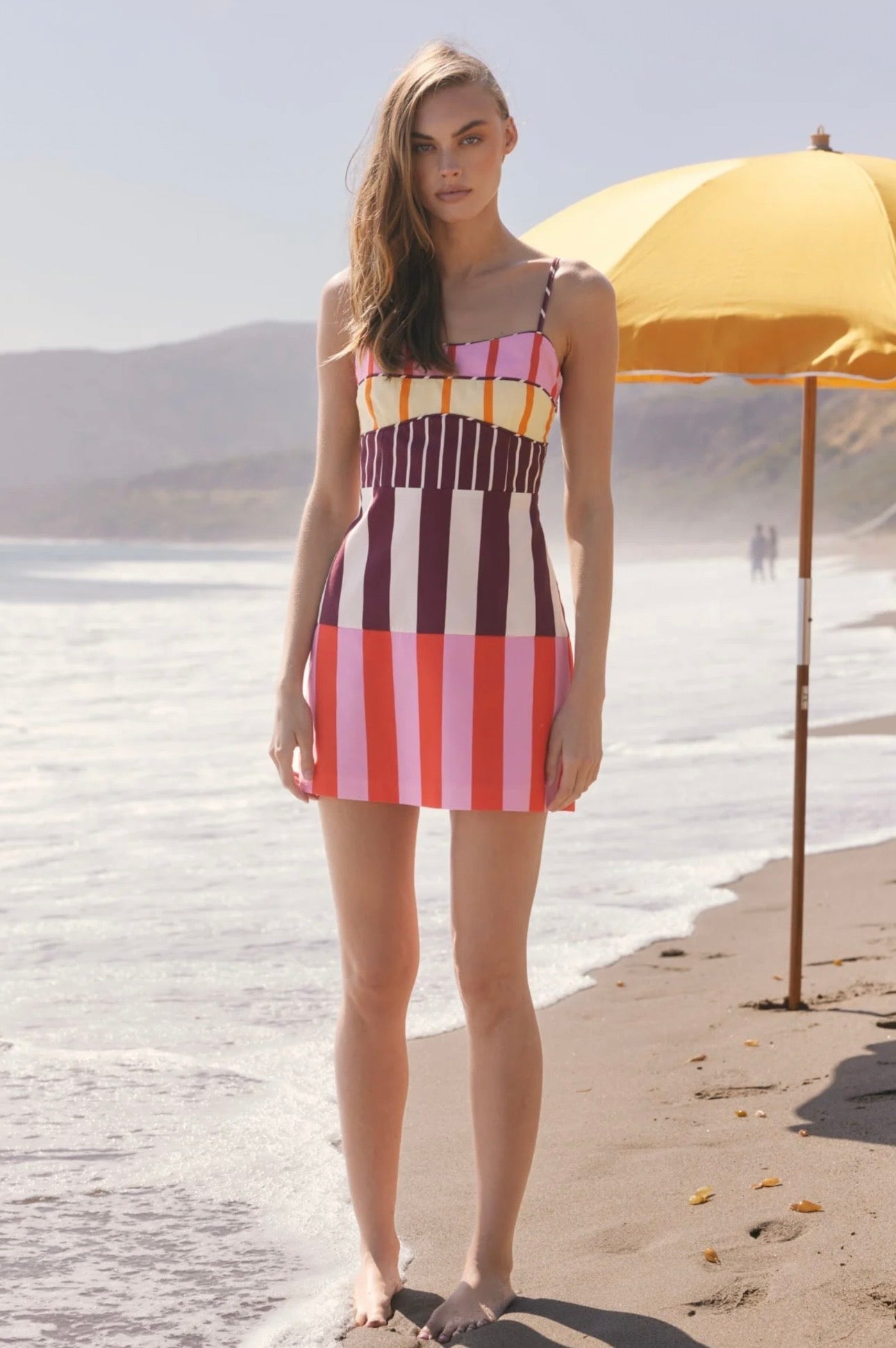 Stripe tie strap mini dress