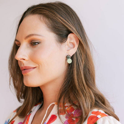 Mini Seafoam Double Circle Studs