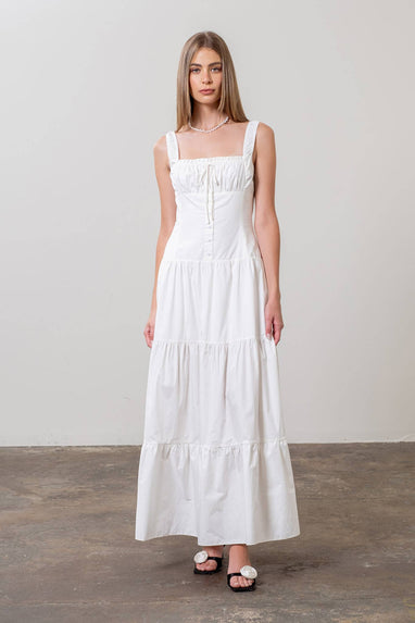 white corset top maxi