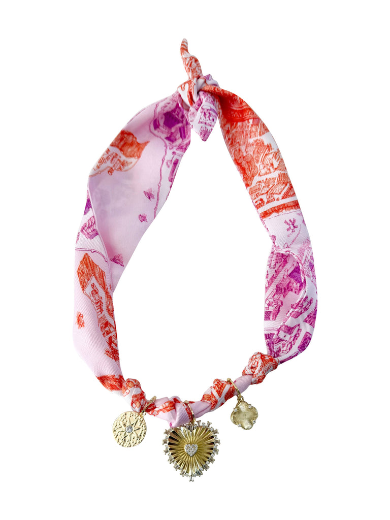 Veronica Multi Charm Scarf Necklace