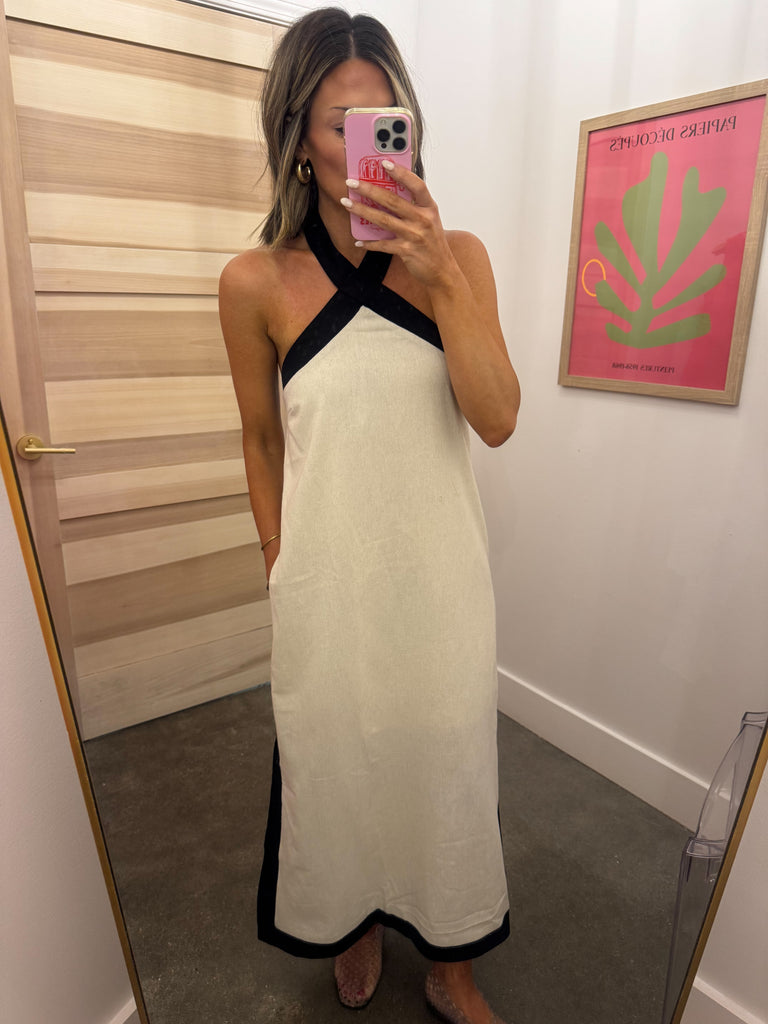 Linen halter dress