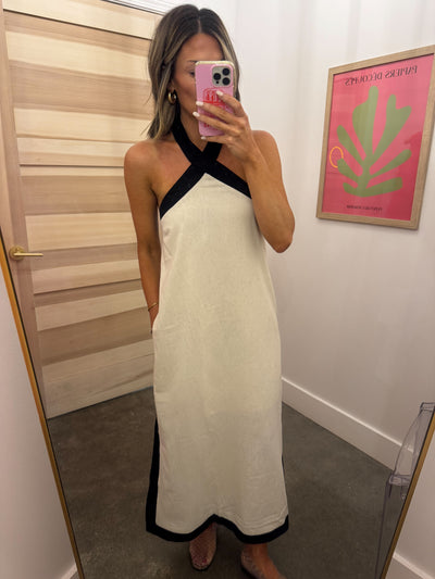 Linen halter dress