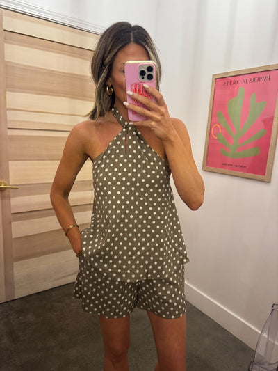Polka dot halter set