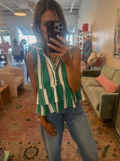 Frankie peplum stripe top