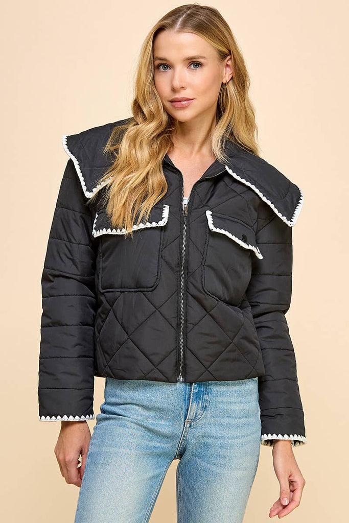 Black Quilted Puffer Jacket