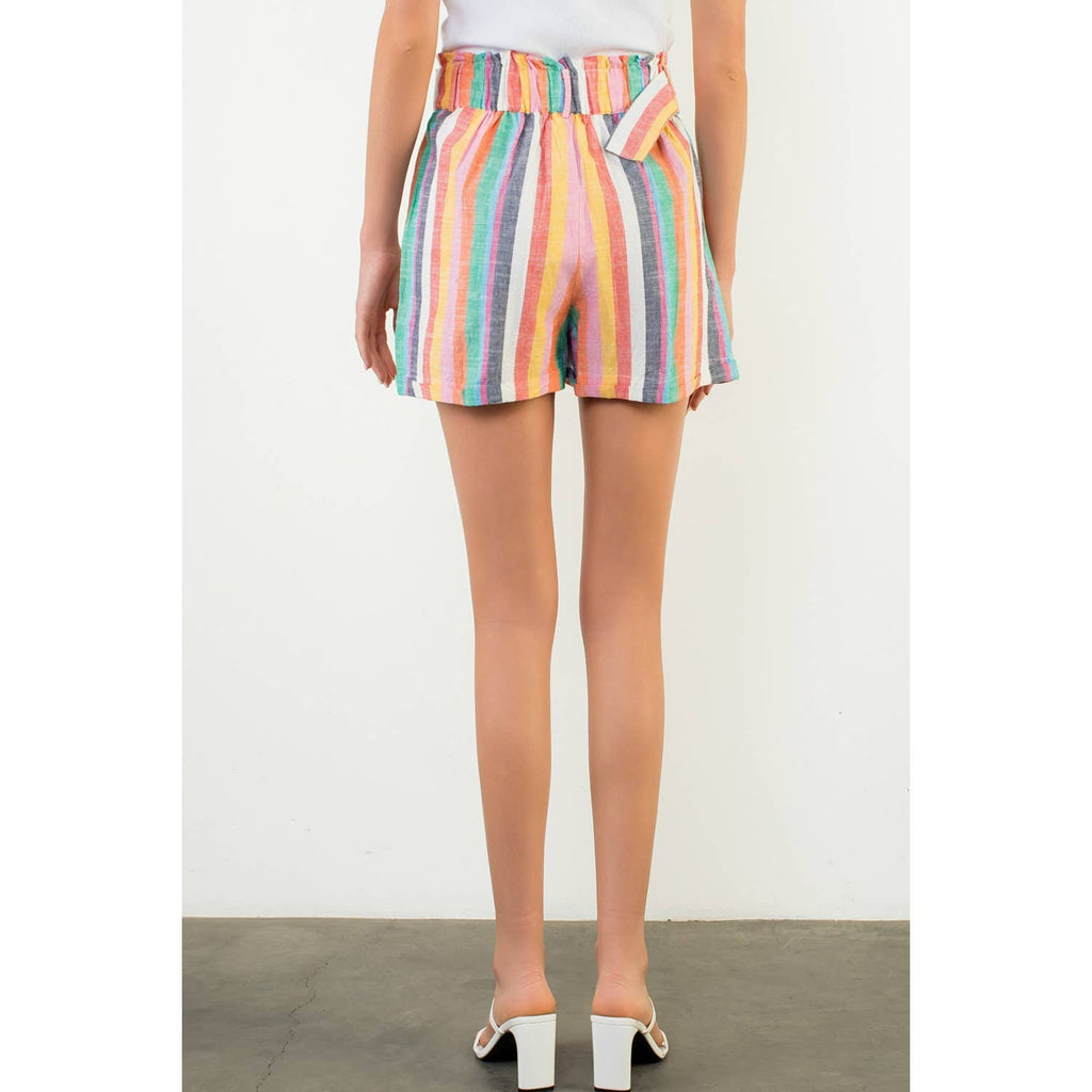 Pink multi stripe shorts