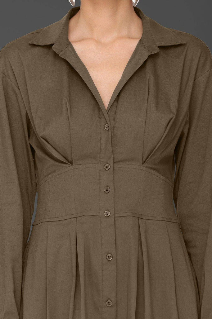 Cotton Corset Mini Shirtdress