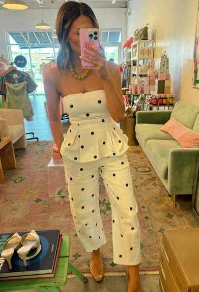 Polka dot barrel pant
