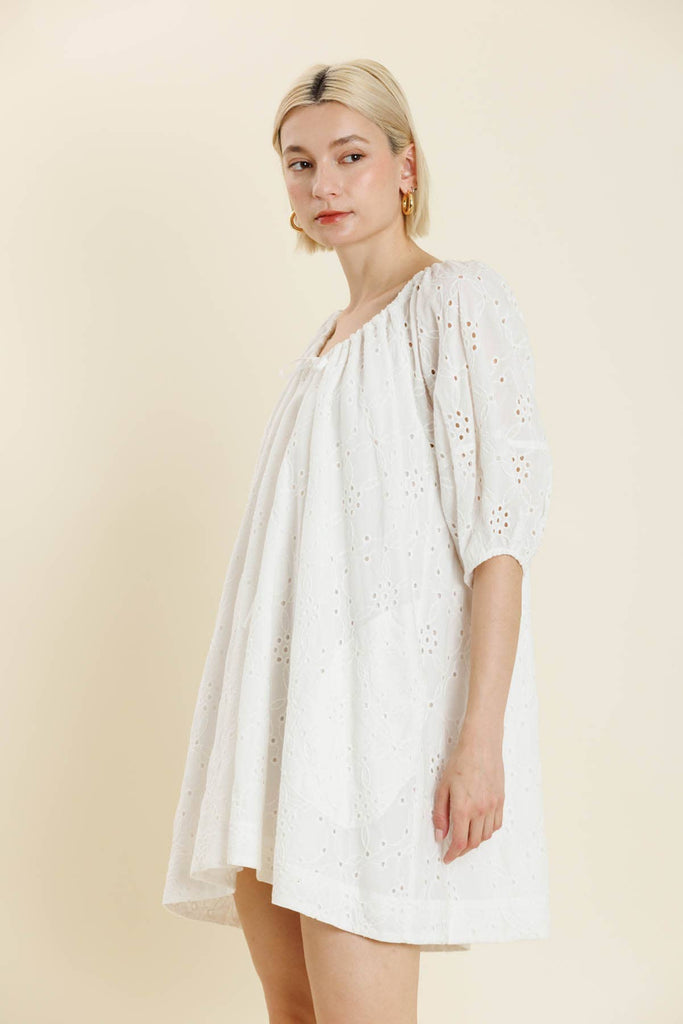 COTTON EYELET ROMPER