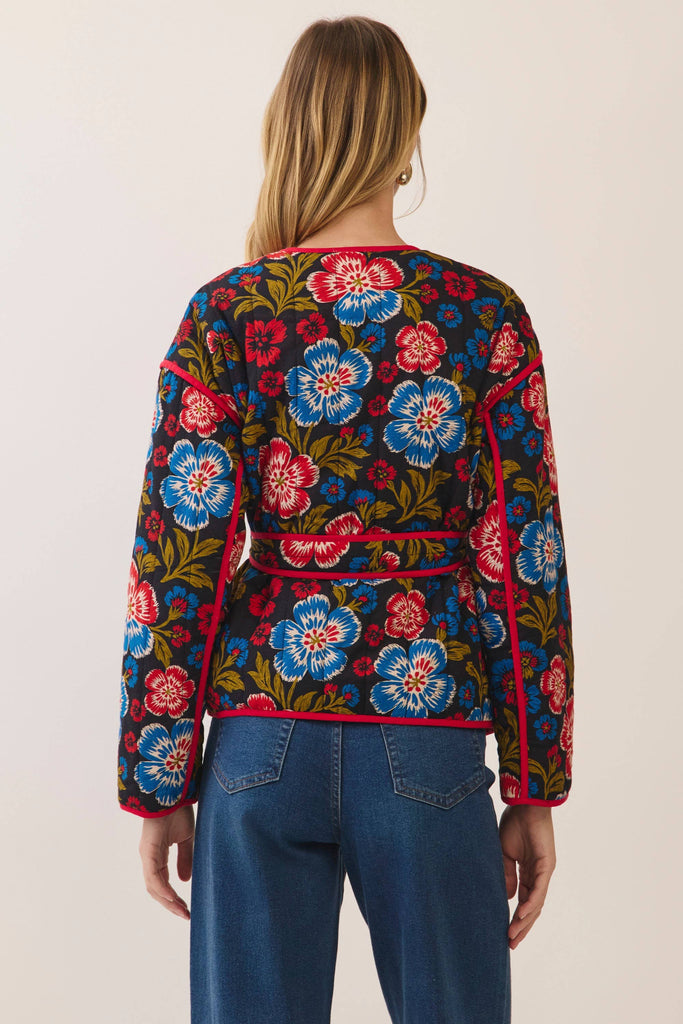 Floral belted jacket