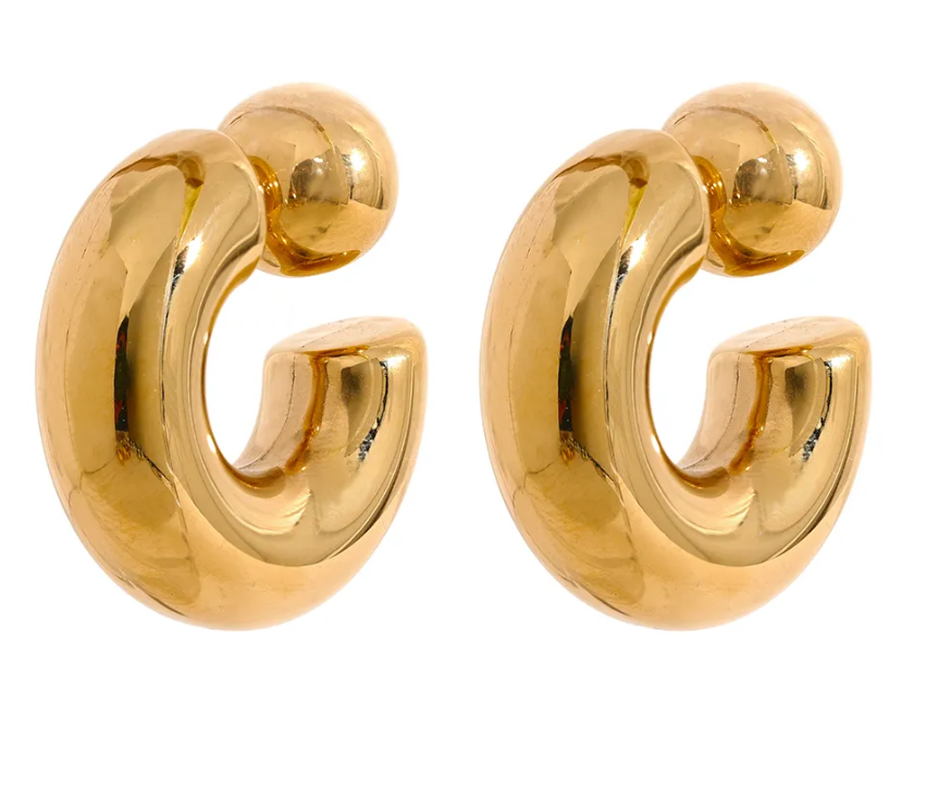 Puffy Thea O Hoop Earring