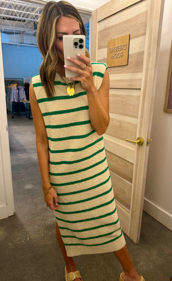 Hayes green stripe dress