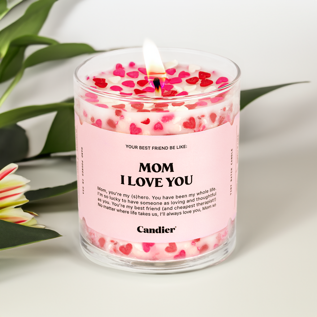 Mom, Love you Hand-Poured Soy Jar Filled Candle Home Decor