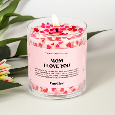 Mom, Love you Hand-Poured Soy Jar Filled Candle Home Decor